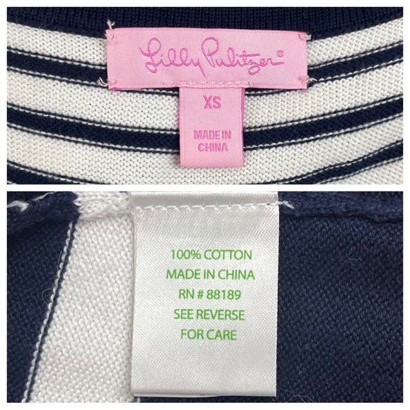 LILLY PULITZER Stanton Buoy Striped Sweater Dress Navy Nautical Beach Preppy - Picture 10 of 11